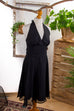Neckholder Abendkleid schwarz Chiffon Default Title 90er Abendmode Disco Frau S 36-38 schwarz vintageberlin.de