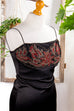 Abendkleid schwarz Satin 90er Abendmode Frau S 36-38 schwarz vintageberlin.de