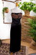 Abendkleid schwarz Satin 90er Abendmode Frau S 36-38 schwarz vintageberlin.de