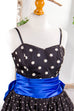 80er Jahre Partykleid schwarz Punkte 80er blau Disco Frau Rockabilly S 36-38 schwarz vintageberlin.de