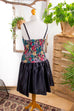 Vintage Partykleid schwarz bunt 80er 90er bunt Disco Frau L 44-46 Rockabilly schwarz vintageberlin.de
