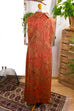 60er Abendkleid orange Brokat