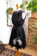 60s Tanzkleid schwarz + Federn 50er 60er 70er Abendmode Disco Frau M 40-42 Mod Rockabilly Schlager schwarz Special vintageberlin.de
