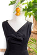 Sexy Etuikleid schwarz Wolle 50er 60er Abendmode Frau Rockabilly S 36-38 schwarz Sekretärin Special vintageberlin.de