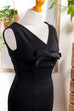 Sexy Etuikleid schwarz Wolle 50er 60er Abendmode Frau Rockabilly S 36-38 schwarz Sekretärin Special vintageberlin.de