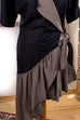 80s Wickelkleid Langjacke 80er Abendmode Boho Disco Frau grau S 36-38 schwarz vintageberlin.de