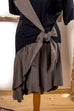 80s Wickelkleid Langjacke 80er Abendmode Boho Disco Frau grau S 36-38 schwarz vintageberlin.de