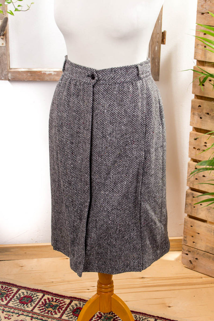 Winterrock grau Wolle Default Title 70er Disco Frau grau M 40-42 Mod Rockabilly S 36-38 Sekretärin vintageberlin.de