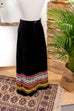 Samt Maxirock schwarz + Borte 60er 70er Boho Frau Hippie S 36-38 Schlager schwarz Special vintageberlin.de