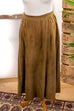 Wildlederrock weit schwingend 80er 90er Boho braun Frau M 40-42 vintageberlin.de