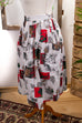 Baumwollrock Dschungelmuster Taschen 80er 90er Boho bunt Frau L 44-46 M 40-42 vintageberlin.de