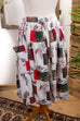 Baumwollrock Dschungelmuster Taschen 80er 90er Boho bunt Frau L 44-46 M 40-42 vintageberlin.de