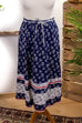 Vintage Baumwollrock blau Muster 70er blau Boho Frau Hippie S 36-38 vintageberlin.de