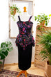 Vintage Abendkleid schwarz Schößchen Default Title 80er 90er Abendmode bunt Frau schwarz XS 32-34 vintageberlin.de
