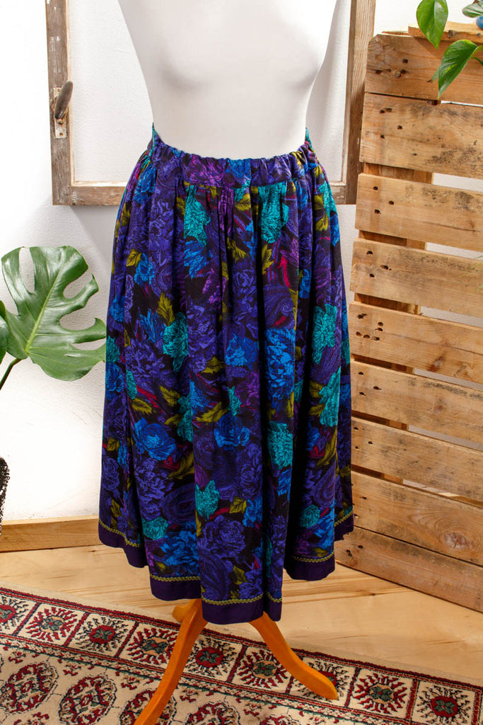 Vintage Viskoserock bunt Default Title 80er 90er Boho bunt Frau L 44-46 vintageberlin.de