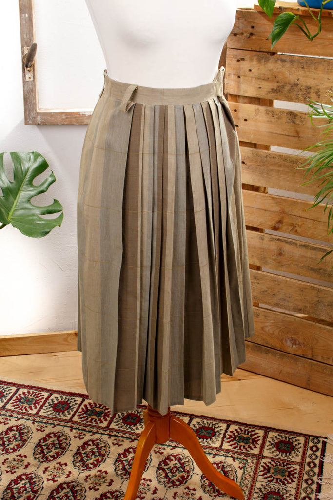 Vintage Faltenrock khaki
