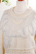 Strickpulli weiß Wollmix 80er 90er beige Boho Frau L 44-46 M 40-42 Rockabilly Sekretärin Unisize weiß vintageberlin.de