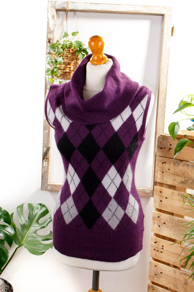 Rollkragen Angora Pulli lila