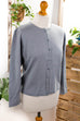 leichte Strickjacke grau Wollmix Frau grau M 40-42 Rockabilly S 36-38 Sekretärin vintageberlin.de