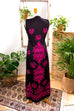 Hippie Maxikleid schwarz pink