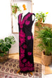 Hippie Maxikleid schwarz pink
