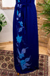 Vintage Sommerkleid blau Blumen 70er 80er Abendmode blau Boho Frau Hippie lila M 40-42 vintageberlin.de