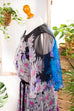 Chiffon Hippiekleid schwarz bunt 70er 80er Abendmode Boho bunt Frau Hippie S 36-38 Schlager vintageberlin.de
