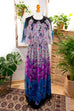 Chiffon Hippiekleid schwarz bunt 70er 80er Abendmode Boho bunt Frau Hippie S 36-38 Schlager vintageberlin.de