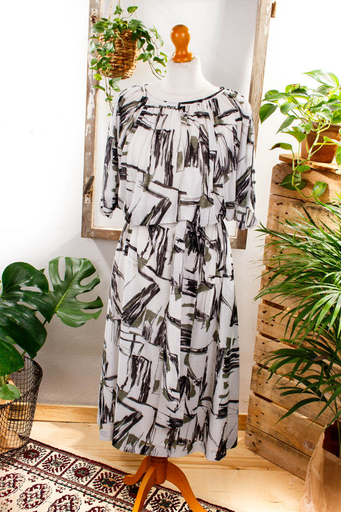 Stretchkleid weiß bunt