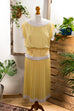 Chiffon Kleid gelb Plissee Default Title 80er 90er Disco Frau gelb M 40-42 S 36-38 Sekretärin vintageberlin.de