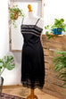 Vintage Unterkleid schwarz Perlon 60er 70er Frau L 44-46 M 40-42 Rockabilly schwarz Sekretärin Special vintageberlin.de