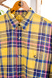 Hemd gelb-blau kariert 60er 70er blau Dandy Disco gelb L 52-54 Mann Rockabilly XL 56-58 vintageberlin.de