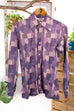 Stretch-Hemd blau lila Muster