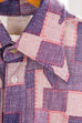 Stretch-Hemd blau lila Muster