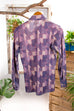 Stretch-Hemd blau lila Muster