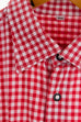 Hemd rot kariert 70er 80er L 52-54 M 48-50 Mann Rockabilly rot Schlager vintageberlin.de
