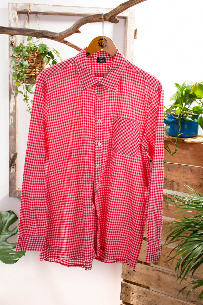 Hemd rot kariert Default Title 70er 80er L 52-54 Mann Rockabilly rot Schlager XL 56-58 vintageberlin.de