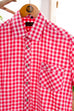 Hemd rot kariert 70er 80er L 52-54 Mann Rockabilly rot Schlager XL 56-58 vintageberlin.de