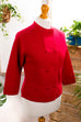 60s Strickjacke rot 60er Frau M 40-42 Mod Rockabilly rot S 36-38 Sekretärin vintageberlin.de