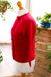 60s Strickjacke rot 60er Frau M 40-42 Mod Rockabilly rot S 36-38 Sekretärin vintageberlin.de