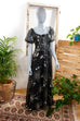 Hippie Maxikleid grau Chiffon Default Title 70er Abendmode Boho Frau grau Hippie S 36-38 Schlager schwarz Special vintageberlin.de