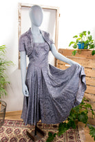 Vintage Petticoatkleid taubenblau
