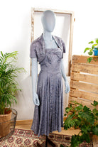 Vintage Petticoatkleid taubenblau