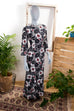 Hippie Maxikleid schwarz weiß Default Title 60er 70er Abendmode Boho bunt Frau Hippie L 44-46 M 40-42 rot Schlager schwarz vintageberlin.de