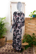 Hippie Maxikleid schwarz weiß 60er 70er Abendmode Boho bunt Frau Hippie L 44-46 M 40-42 rot Schlager schwarz vintageberlin.de