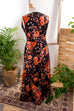 Hippie Maxikleid schwarz orange 70er Abendmode Boho Frau Hippie L 44-46 orange Schlager schwarz Special vintageberlin.de