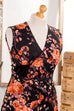 Hippie Maxikleid schwarz orange 70er Abendmode Boho Frau Hippie L 44-46 orange Schlager schwarz Special vintageberlin.de