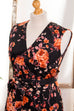 Hippie Maxikleid schwarz orange 70er Abendmode Boho Frau Hippie L 44-46 orange Schlager schwarz Special vintageberlin.de