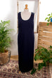 Stretch Kleid nachtblau Punkte
