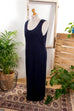 Stretch Kleid nachtblau Punkte